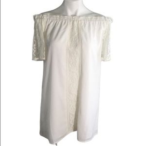 Bb Dakota ivory sleeve off/on shoulder dress sz S
